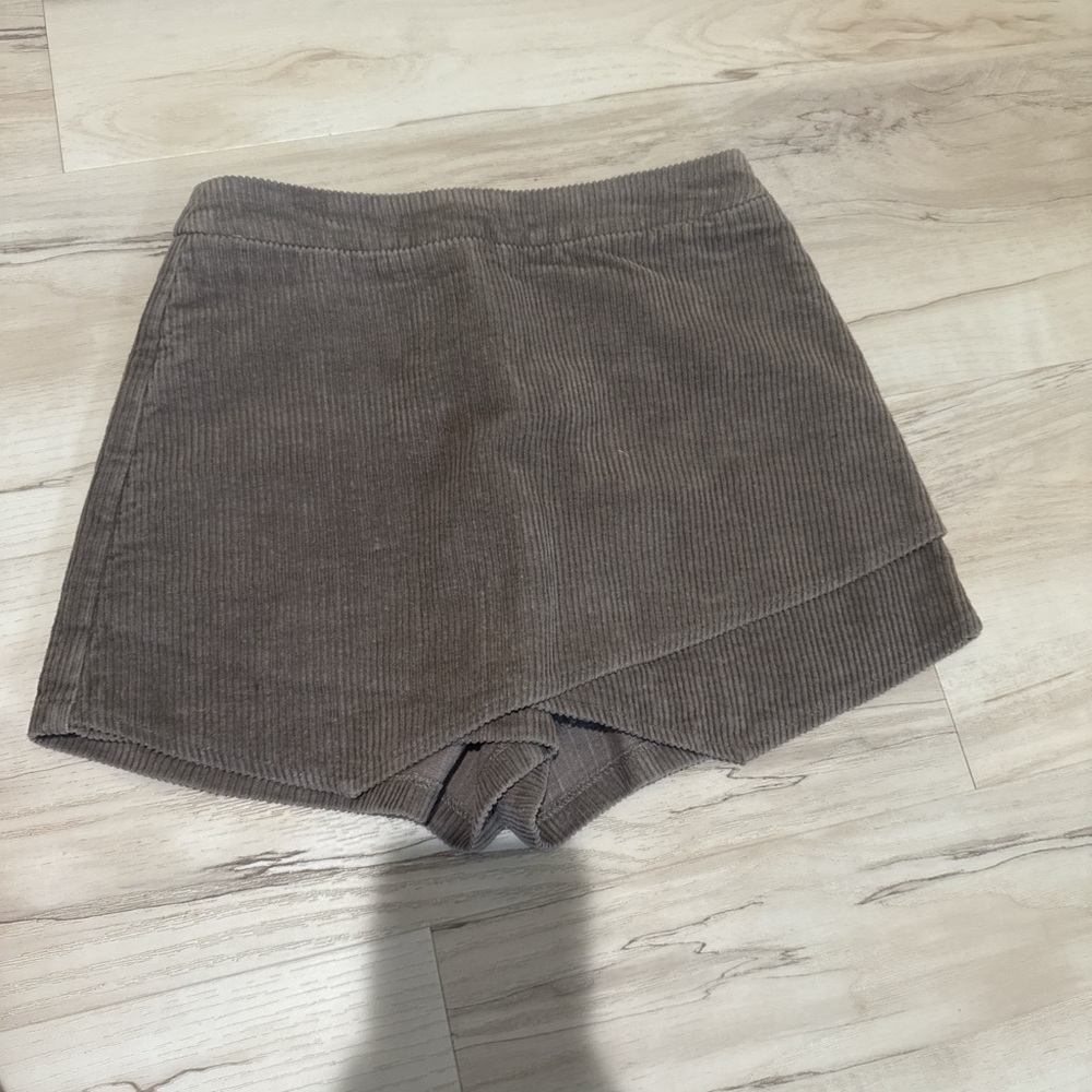 Altar'd State Corduroy Skort Shorts in Taupe